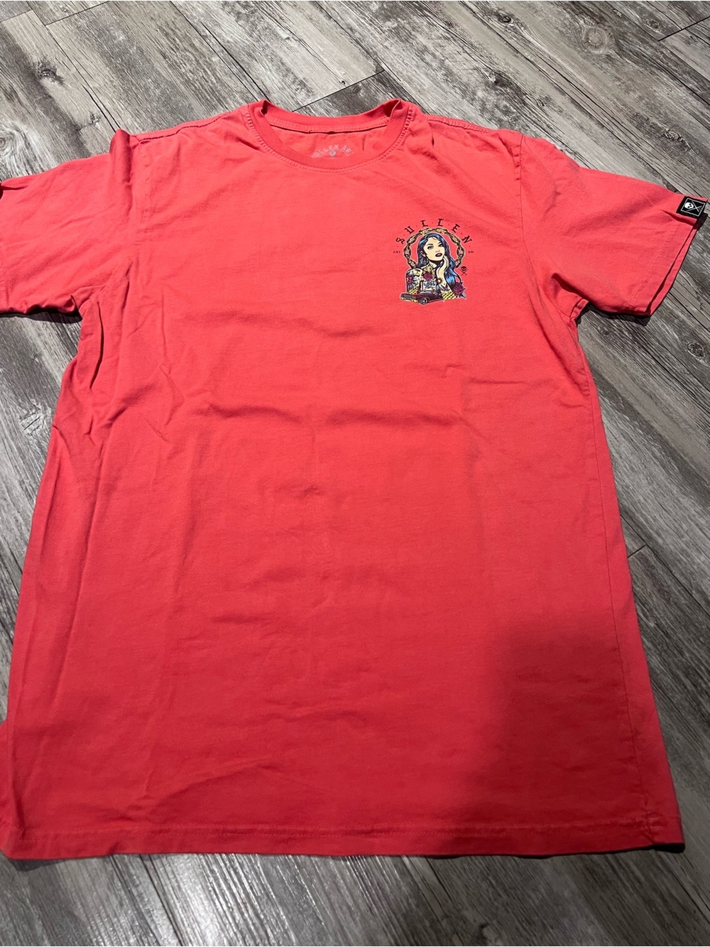 Sullen Art Collective Red tattoo girl tee with unique design